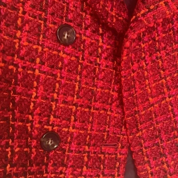 Talbots petite tweed red orange  jacket - Picture 3 of 9